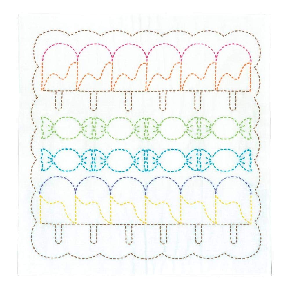 

Набор для вышивания Сашико «Цветок» на нитках Olympus, Тряпка для посуды, Конфета, SK-371