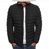 2024 Winter European Men's Stand Collar Cotton Jacket, Solid Color, Plus Size Casual Outerwear