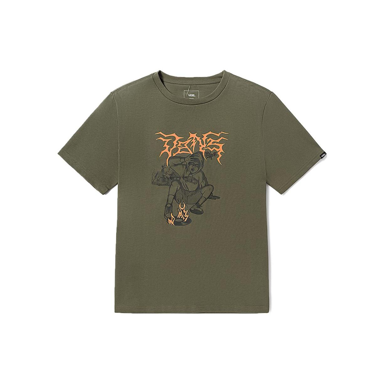 

Vans Otw Asian Artist Collaboration Okeh Printed Short Sleeve T-Shirt Unisex Tops Army-Green VN000FTZKCZ M