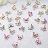 10Pcs 3D Mini Crystal Butterfly Nail Art Charms Jewelry Parts Accessories Luxury Alloy Nails Decoration Rhinestones Supplies
