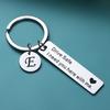 Custom Drive Safe Keychain A-Z 26 Initials Chain Men Women Engraved Stainless Steel Keychain Birthday Father's Day Keyring Gift