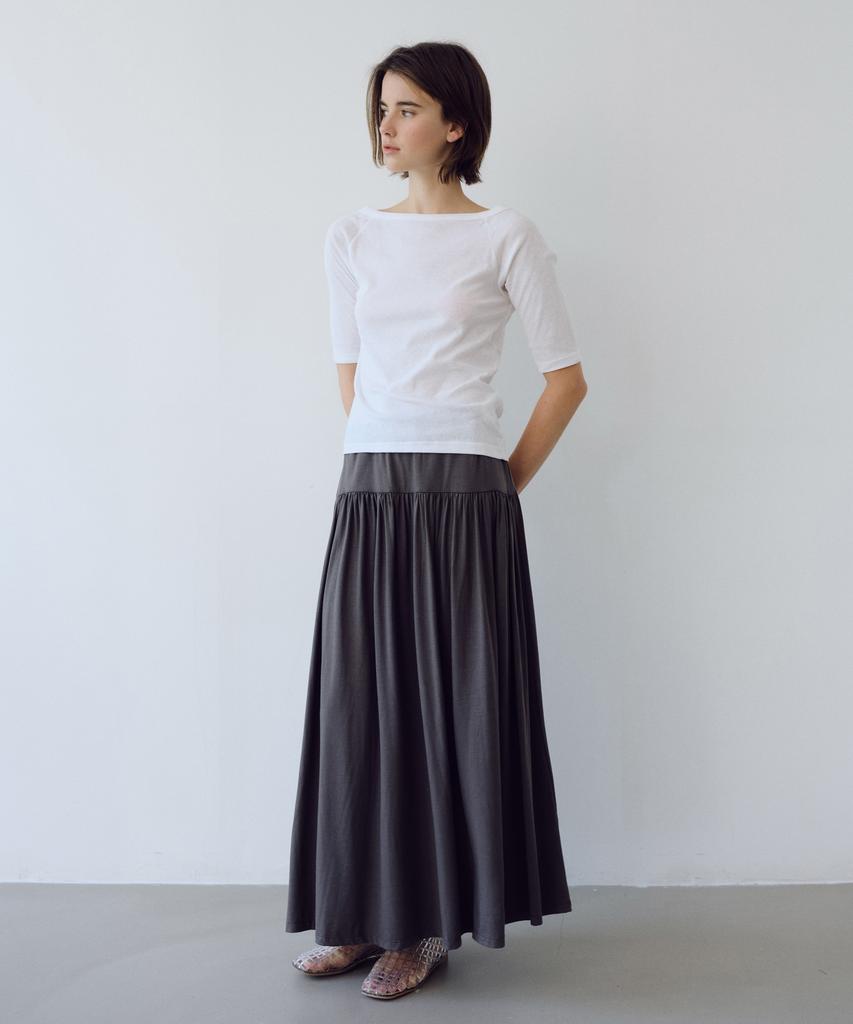Yulago Tencel Shirring Long Skirt