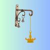 Hardware Wall Bracket with Bells for Hanging Bell/Macrame/Plant and pots/Lantern/Tealight/Wind Chimes/Multi Hanging (Size L18 X W3 X H18 CM)…