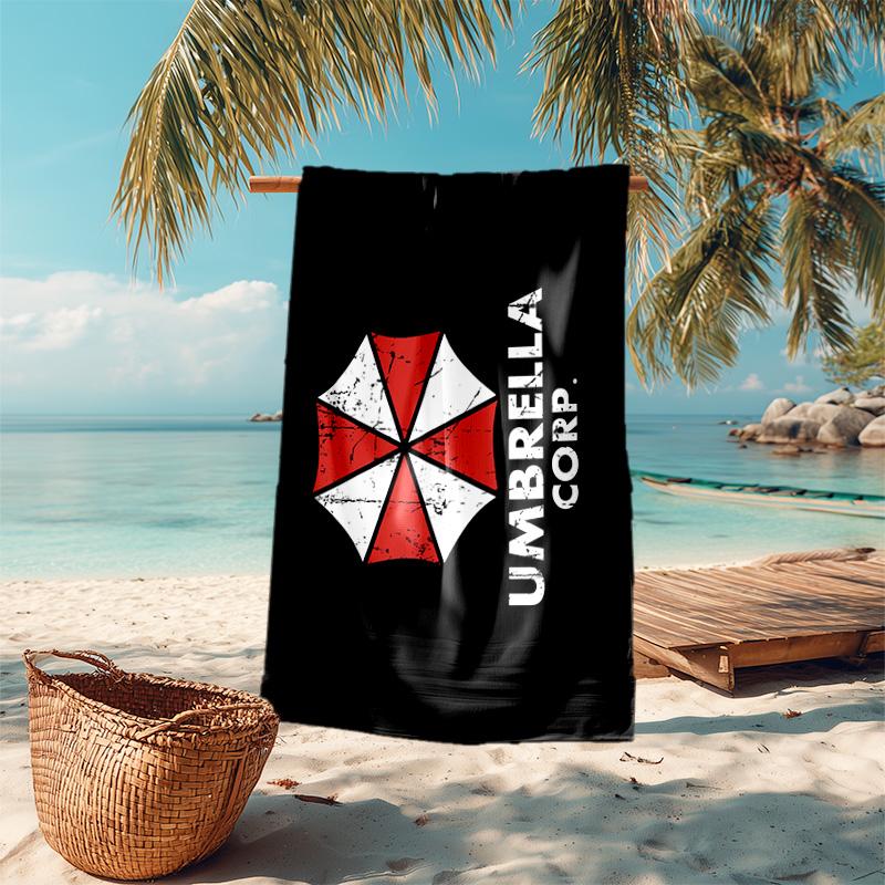 Resident Evil game, Umbrella Corporation, soft beach towel, outdoor camping vacation swimming beach towel, outdoor absorbent bath towel, Q11
