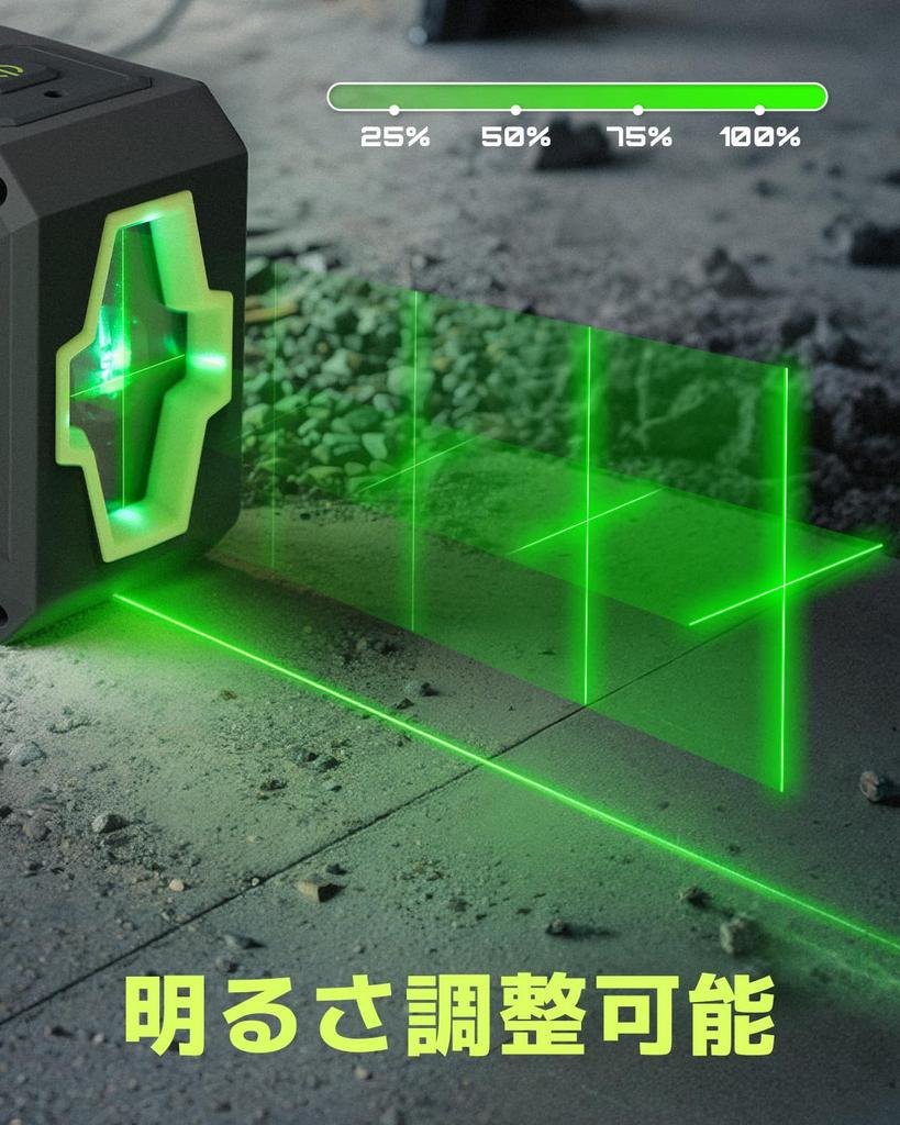 LASGOO Mini Laser Level with Green Ideal for Hanging Pictures and Construction Laser, Self-Leveling Crosshairs,