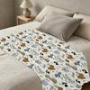 Dog Theme Flannel Fleece Blanket, Soft Warm Cozy Throw for Home, Couch, Office, All Season Use, Festive for Christmas & Halloween, Ideal for Napping
