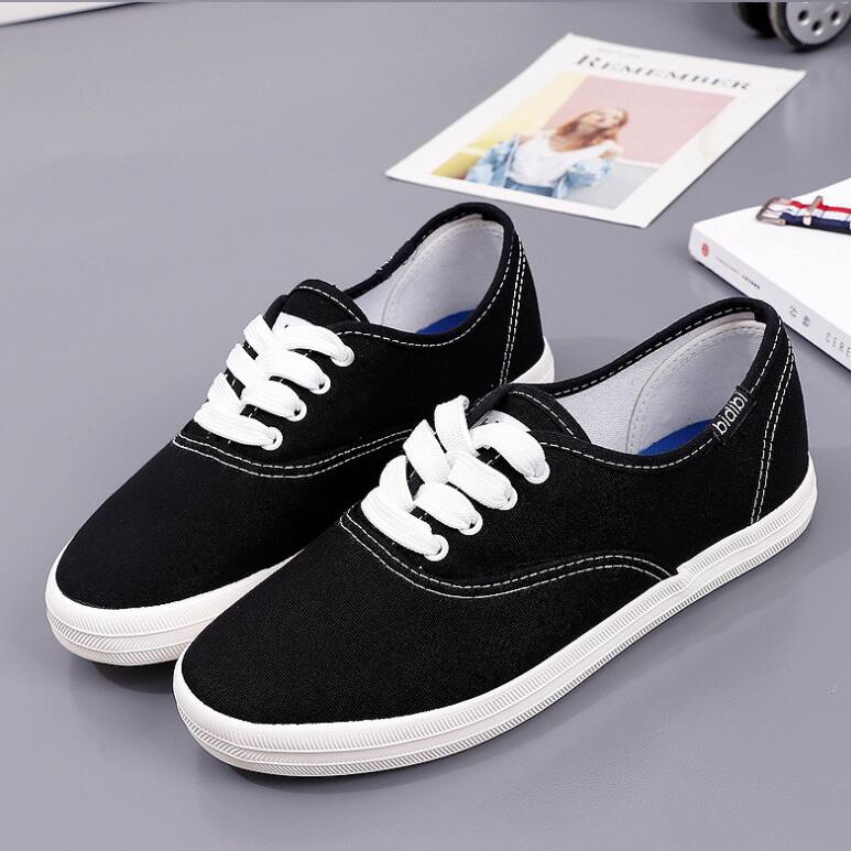 Fashion 21Dwayne Womens Vulcanized Shoes 2019 New Summer Flat-soled Canvas Breathable Student Board Shoes Female Sneakers 2019 New