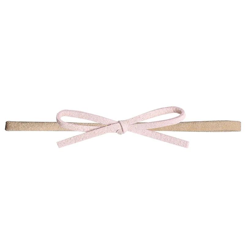 New Baby Flower Bow Cloth Headband Soft Nylon Elastic Hair Band Hand Knotted Headband Headband Newborn Hair Accessory