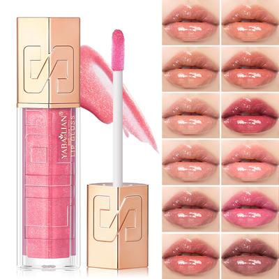 12 Colors Sparkling Lip Glaze Lip Gloss Hyaluronic Acid Water Light Pearl Glitter