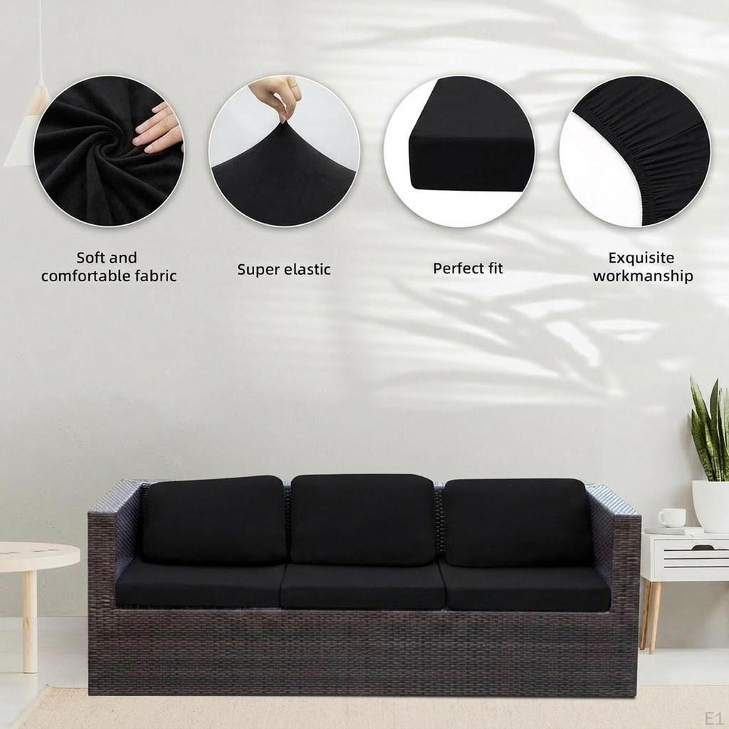 4 Stück Sofakissenbezug Elastisch Dekorativ Outdoor Stretch Sofa Sitzschoner Überwurf Milch