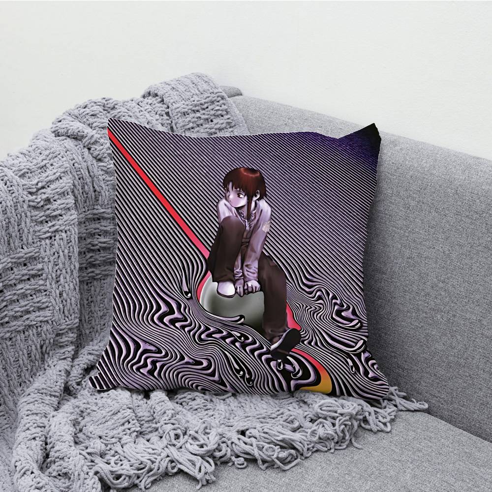 S-Serial Experiments Lain Pillowcases Bedroom Living Room Sofa Home Decor Polyester Cushion Cover with Zipper