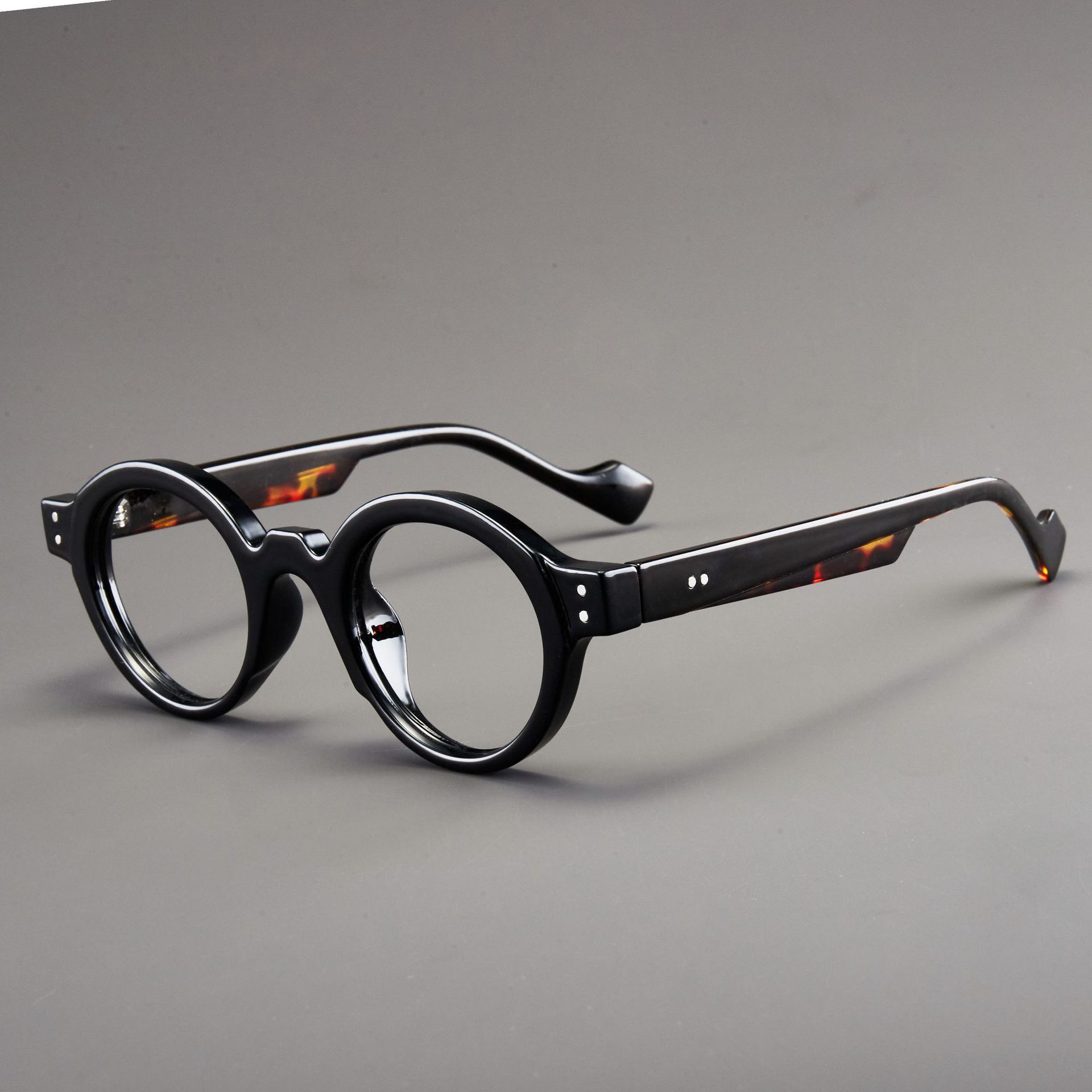

Retro Thick Round Mirror Frame Photochromic Presbyopia Glasses Women and Gentlemen Fashion HD Anti Blue Light Glasses 0 To +4.0 W109044WW-2