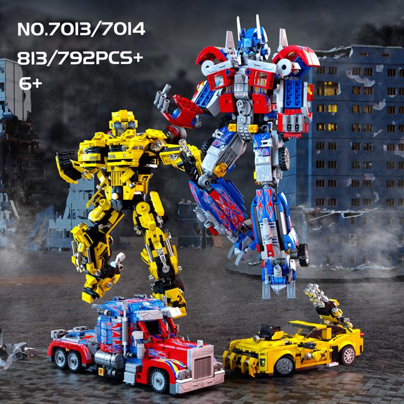 LeWan LW7013-14 Wasp Car Transformer Robot Model Assembly Building Blocks Toy
