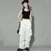 Pantaloni de jogging hip hop pentru fete Pantaloni cargo pentru fete Pantaloni drepti pentru adolescenți cu talie înaltă Vintage casual Streetwear Pantaloni largi