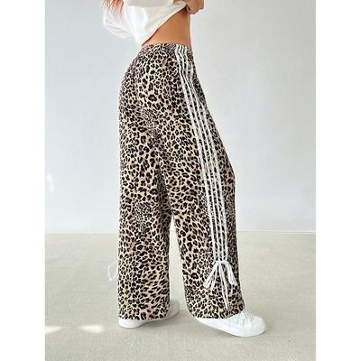 Spring and Autumn New Leopard Print Casual Pants Women's Loose Straight Trend Versatile Long Pants