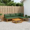 Sofa Set 5 Pieces Natural Solid Acacia Wood