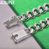925 Sterling Silver 8mm Simple Interlocking Side Chain Atmospheric Bracelet Gift Jewelry