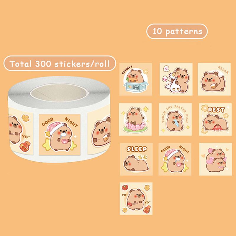 300 naklejek Cartoon Capybara Graffiti naklejka na butelkę z wodą Laptop bagaże naklejki na laptopa dekoracja dziecko nagroda prezent zabawka