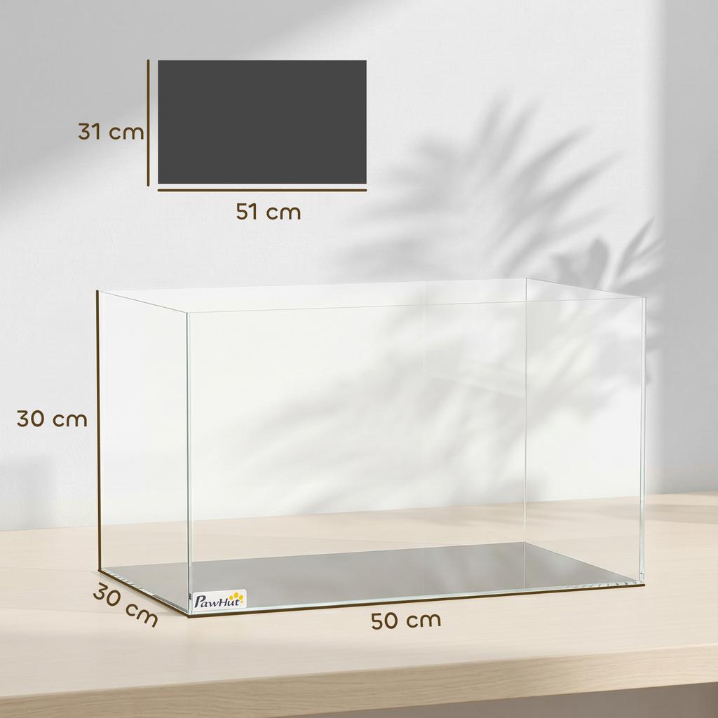 Fish Tank Bare Glass for DIY Glass Aquarium with Protective Base Mat 43L Transparent for Fish Shrimps