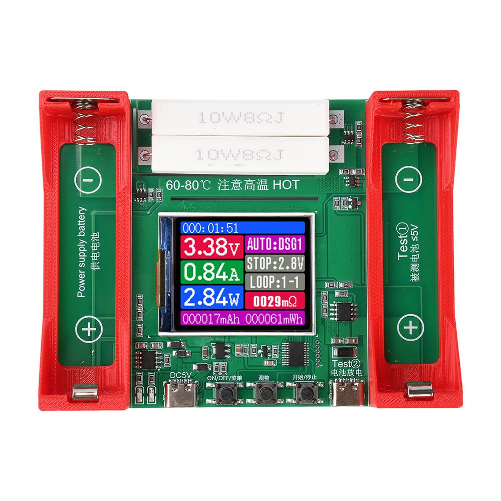 Chinese/english Digital Display Battery Capacity Internal Resistance Tester Module one Channel 18650 Battery Power Detector