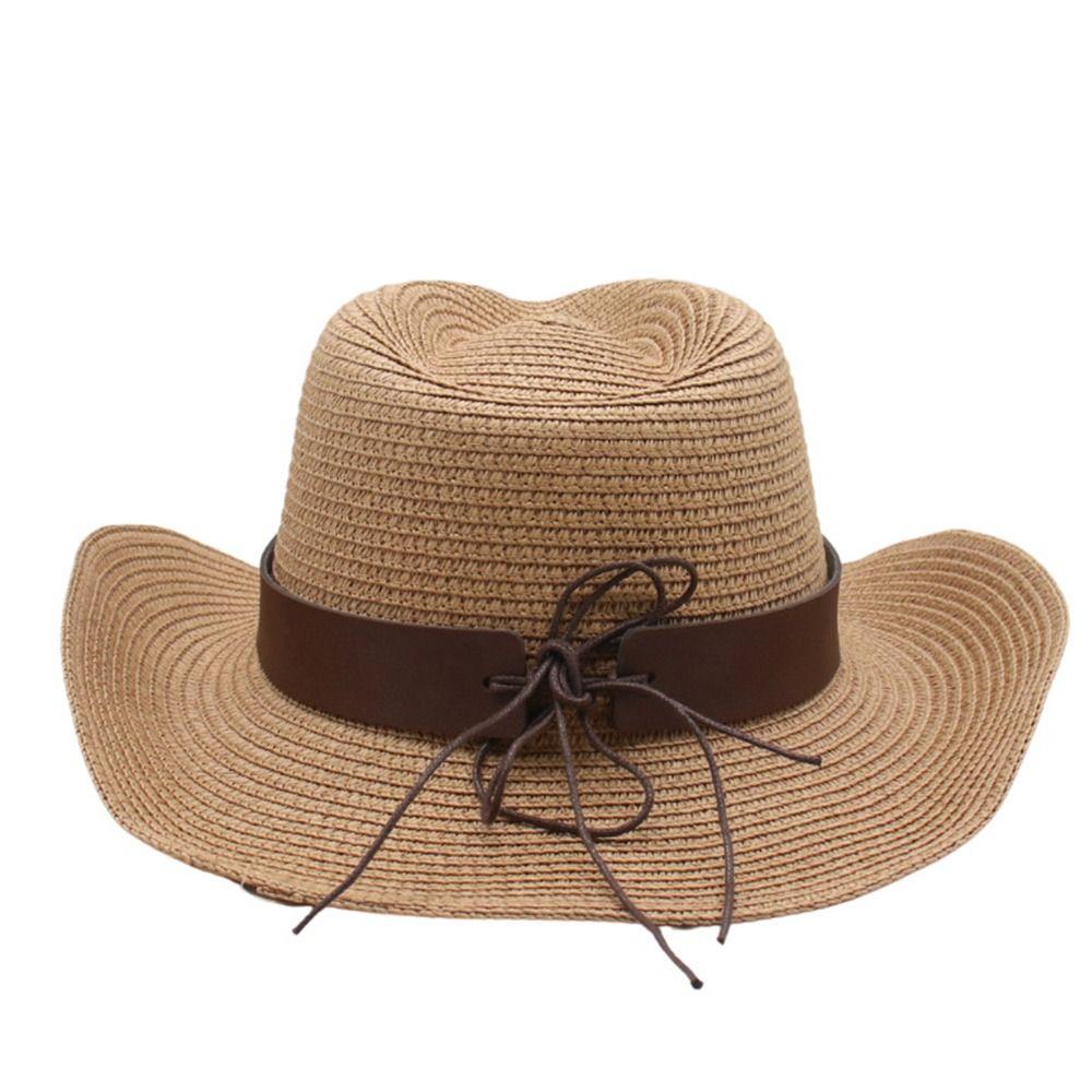 Summer Western Cowboy Hat UV Protection Sun Hat Casual Beach Panama Hat