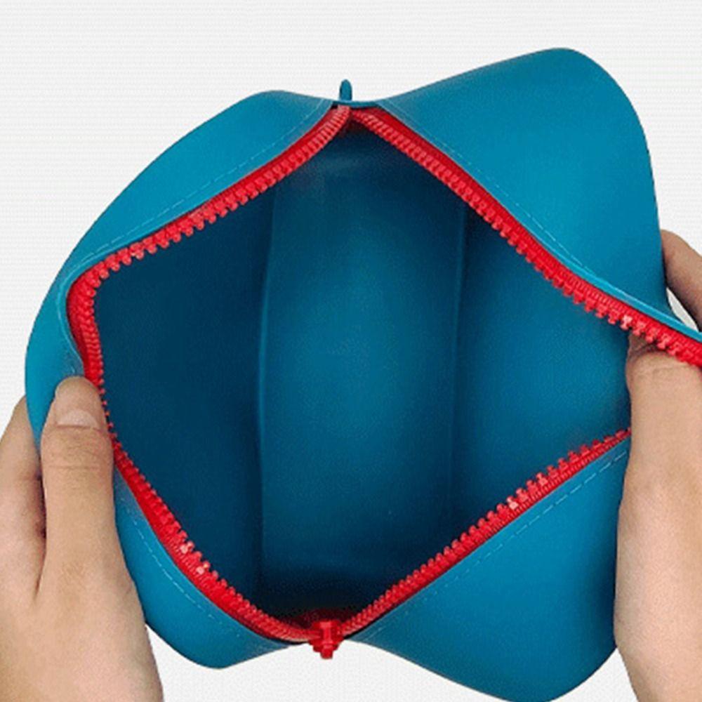 Silikonowa portmonetka o dużej pojemności Wodoodporna kosmetyczka Przenośna torba do przechowywania artykułów papierniczych