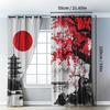 2 Pcs Classic Dark Curtains Japanese Anime Watercolor Sakura & Fuji Mountain Design for Living Room Bedroom Kitchen