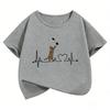 Love Heart with Cat Funny T Shirts Manga Kids Children's T-shirt Boys Girls Summer Spring Casual Top Tee Shirt Short Sleeve