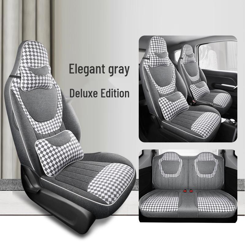 Wuling Hongguang Mini 3rd Gen Linen Car Seat Cushion - Universal Fit, All Seasons
