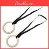Gymnastic Wooden 1 Pair Rings With Adjustable Buckle Straps 330lbs Capacity Pull Up Exercise Rings