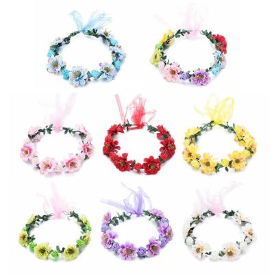 Wedding Accessories Girls Floral Wreath Rose Flower Crown Bridal Halo Headpiece Bohemia Garland