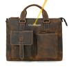 Retro Men'S Multifunctional Briefcase Crazy Horse Leather Computer Bag Genuine Leather Shoulder Bag Business Tote Bag