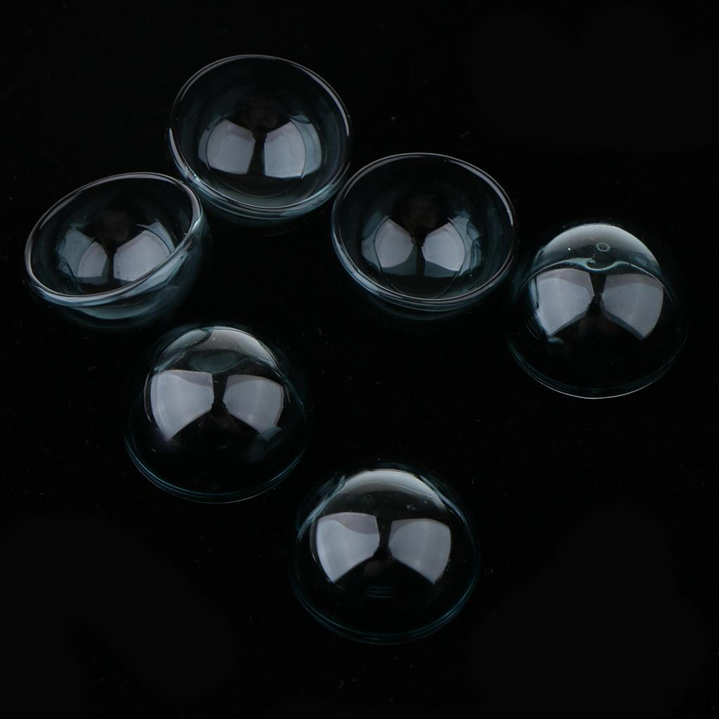 6 Pcs Pendant Charm Half Globe Glass Container for
