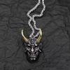 Vintage Japanse Demon Duivel Masker Geest Hanger Ketting Ketting Unisex Mannen Vrouwen Mode Gotisch Amulet Talisman Sieraden Feest Cadeau