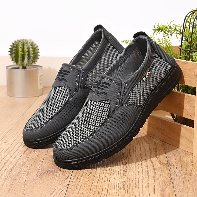 

Старые пекинские тканевые туфли мужские новые однопедальные с мягкой подошвой летние мужские дышащие сетчатые туфли летние сетчатые мужские туфли 38