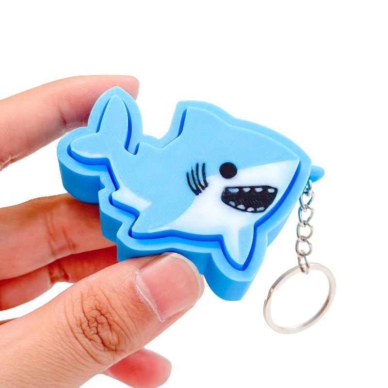 Cartoon Animals Clicker Keychain Educational Stress Relief Decompression Toy for Kids Bag Charm