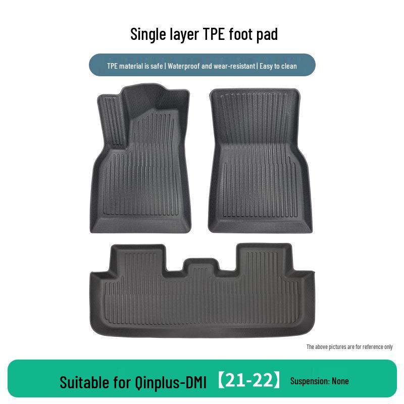 BYD Qin Plus DMI 21-22 TPE Car Floor Mats Suspension Style Three-Piece Set