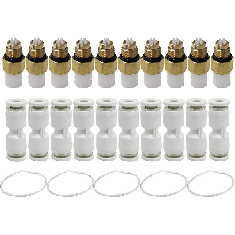 

10Pcs M8 Valve Suspension Fittings with 10Pcs Straight Connectors with 5M Air Line Hose Compatible with Mercedes-Benz W164 W251 W164 W212 W211 W220