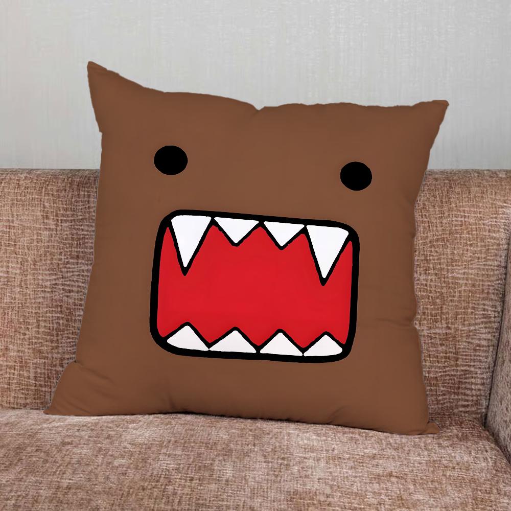 Cartoon Cute Domo-Kun Pillow Case For Home Bedroom Car Office Decoration Living Room Sofa Cushion Cover Suitable