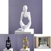 Black Resin Thinker Statue Artistic Home Office Desktop Ornament Decoration