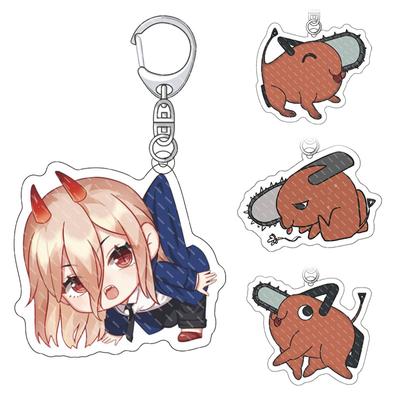 Anime Chain Saw Man Animation  Key Chain Acrylic Figure Keyring Keychain Keyholder Bags Decorate Gift