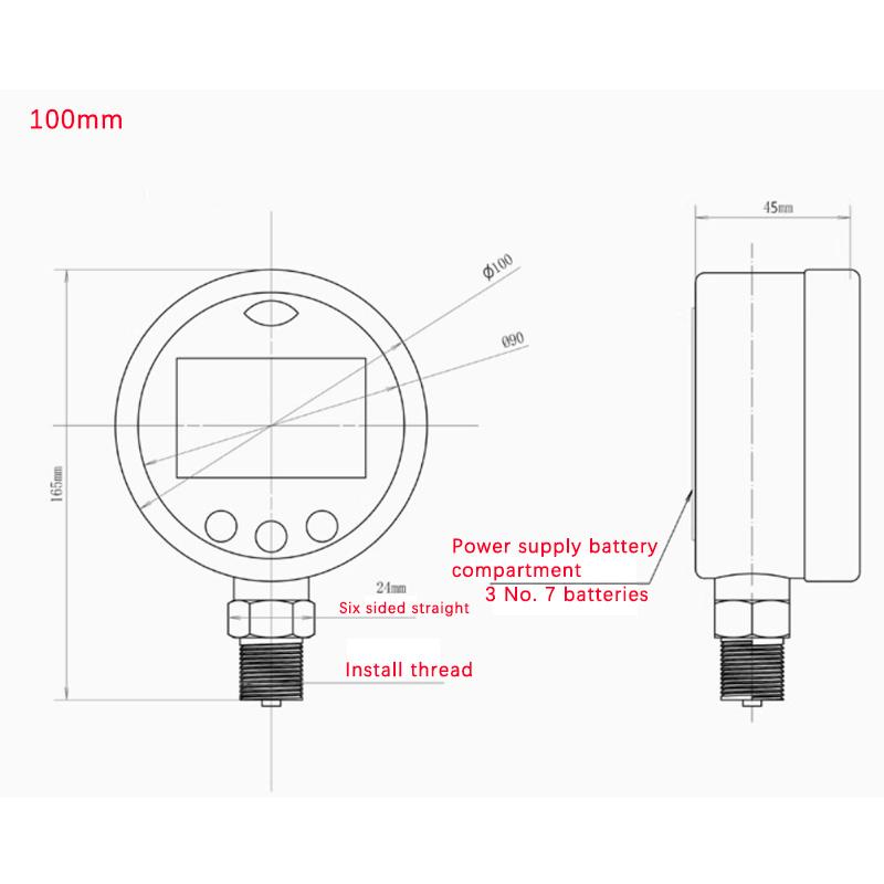 High Precision Digital Pressure Gauge Digital Electronic Hydraulic Shock Resistant Vacuum Negative Pressure Gauge