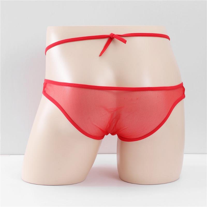 Men Hole In Front Thongs Lingerie Men'S Bulge Enhancing Thong G-String Underwear Pouch Mesh See Through Underwear Hollow Panties
