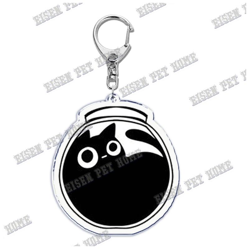 Cute Cartoon Cat Pet Keychain KeyRing Fashion Funny Black Cat Popular for Bag Pendant Llaveros Aaccessories Gift