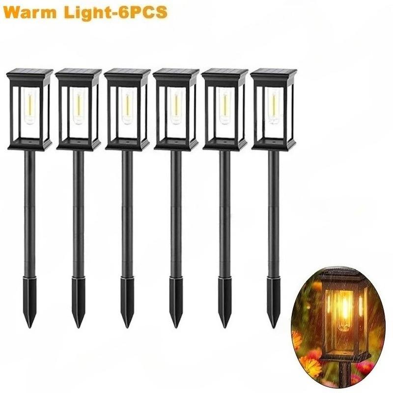 2/4/6 Pack Solar Tungsten Led Lawn Lamp Outdoor Waterproof Solar Channel Lamp for Garden Courtyard Landscape Sidewalk Courtyard Decoration
