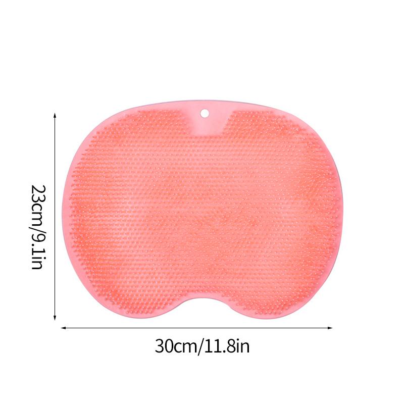 Silicone Massage Shower Mat Non-slip Wash Foot Pad Foot Exfoliating Bathroom Rub Back Brush with Sucker Bath Massage Brush Pad