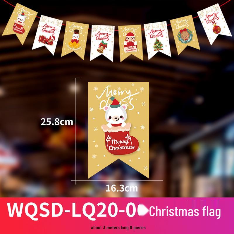 24 Christmas Cartoon Store Paper Bunting Flags for Festive Atmosphere