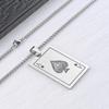 Men's Stainless Steel Ace of Spades Pendant Necklace - Hip Hop Style