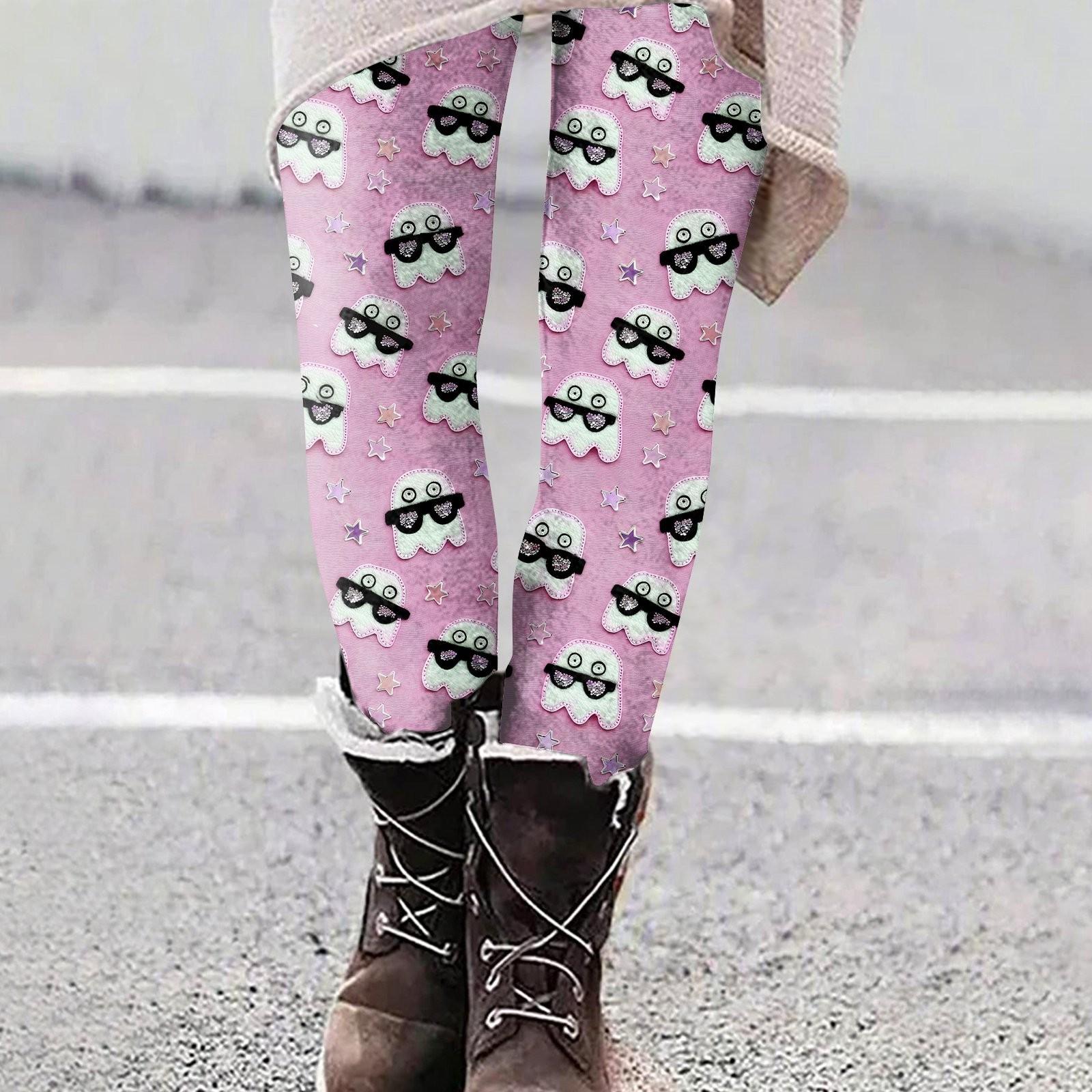 

Женские повседневные уличные брюки с рисунком Хэллоуина, облегающие эластичные укороченные брюки для йоги XL