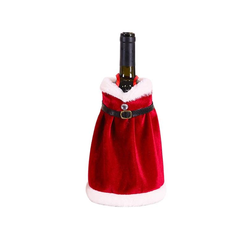 

Стиль платья Чехлы для рождественских бутылок красного вина Пальто Санта-Клауса Чехол для шампанского для Рождественской домашней вечеринки Украшение для обеденного стола